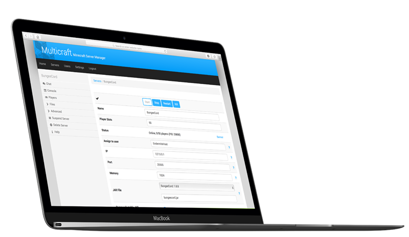 Minecraft Server Hosting Control Panel